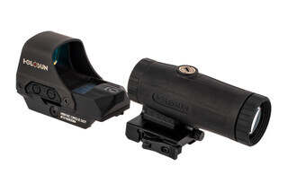 Holosun HS10C reflex red dot sight with HM3X magnifier in flip-to-side mount